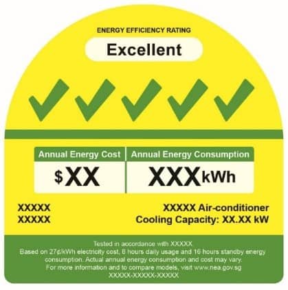 5 Ticks Energy Label For Aircon